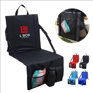 Folding Stadium Seat Cushion With Back Support Cup Holder